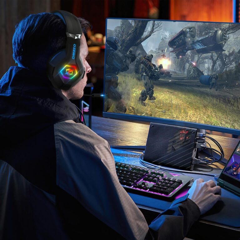 side view of a man playing games on his pc