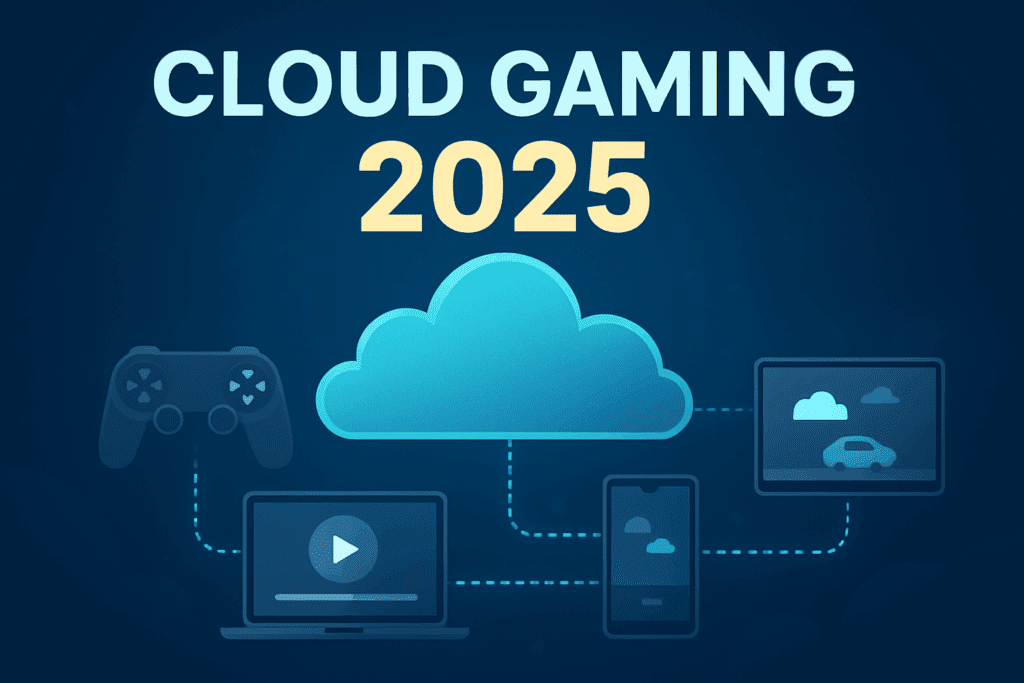 cloud gaming 2025 infrastructure glowing network servers
