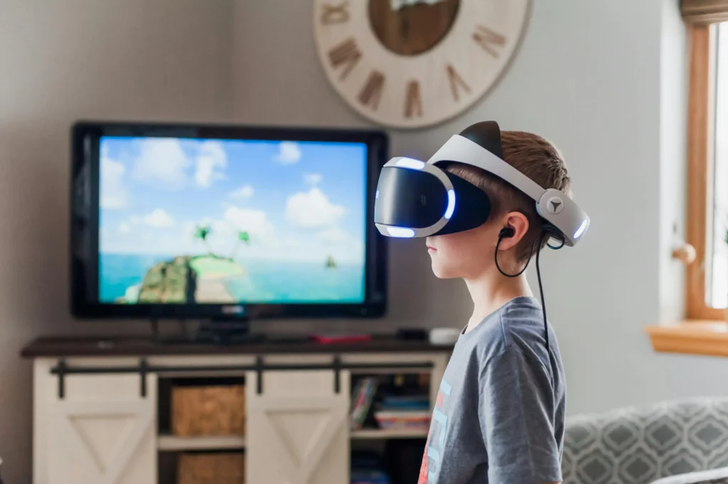 child gaming playing via cloud stream